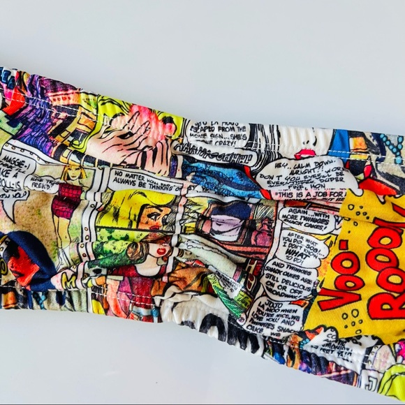 Forever 21 Comic Book Multicolor Ruched Bandeau Bralette Top - Picture 3 of 6